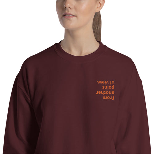 From Another Point of View Embroidered Pullover Crewneck Sweatshirt