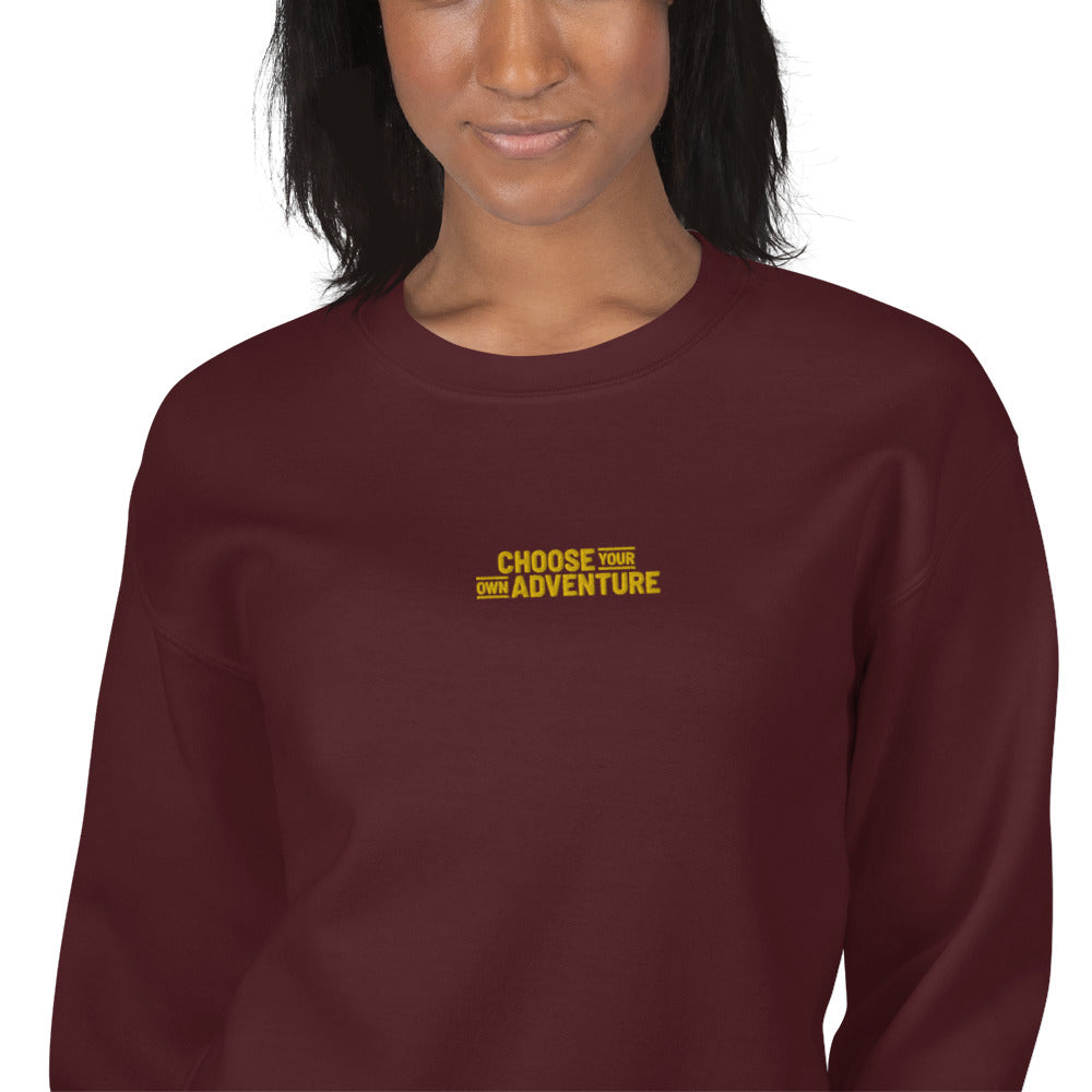 Choose Your Own Adventure Sweatshirt Embroidered Pullover Crewneck