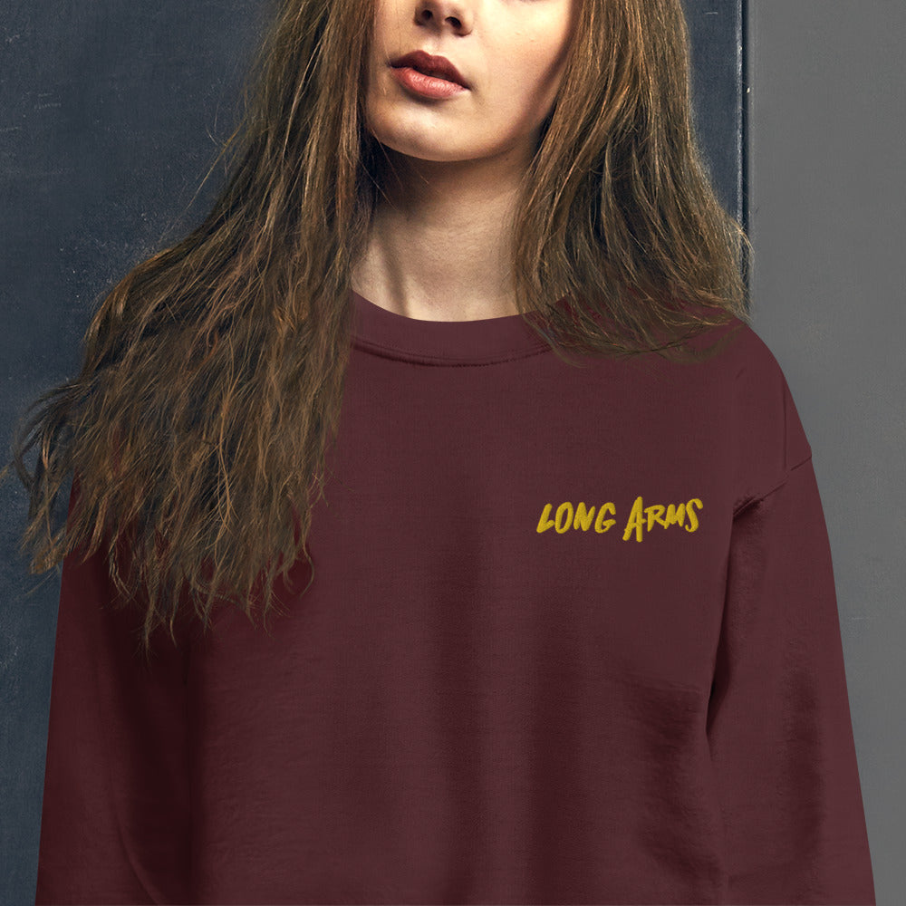 Long Arms Sweatshirt | Embroidered Ling Arms Pullover Crewneck