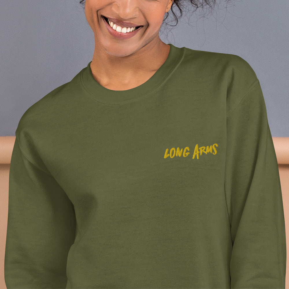 Long Arms Sweatshirt | Embroidered Ling Arms Pullover Crewneck