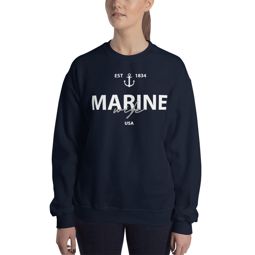 Marine Wife Sweatshirt | US Marine Corp Wife Crew Neck