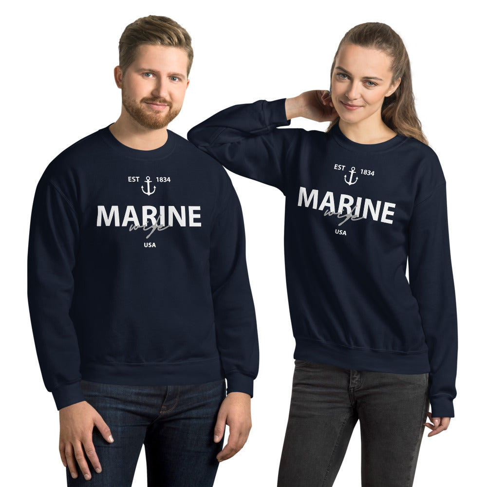 Marine Wife Sweatshirt | US Marine Corp Wife Crew Neck