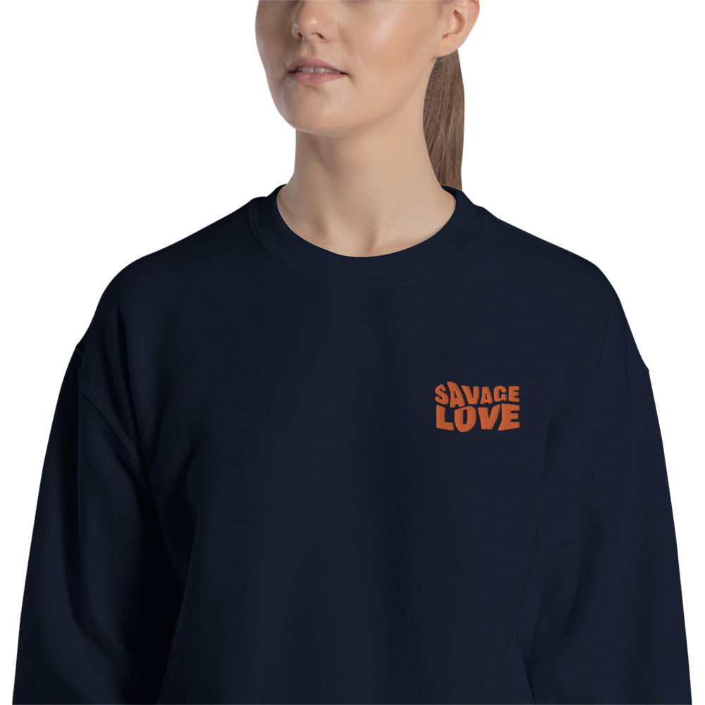 Savage Love Sweatshirt Embroidered Love Pullover Crewneck