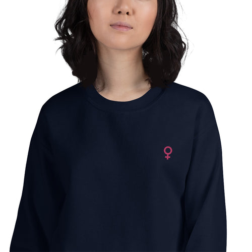 Venus Female Gender Symbol Sweatshirt Embroidered Pullover Crewneck