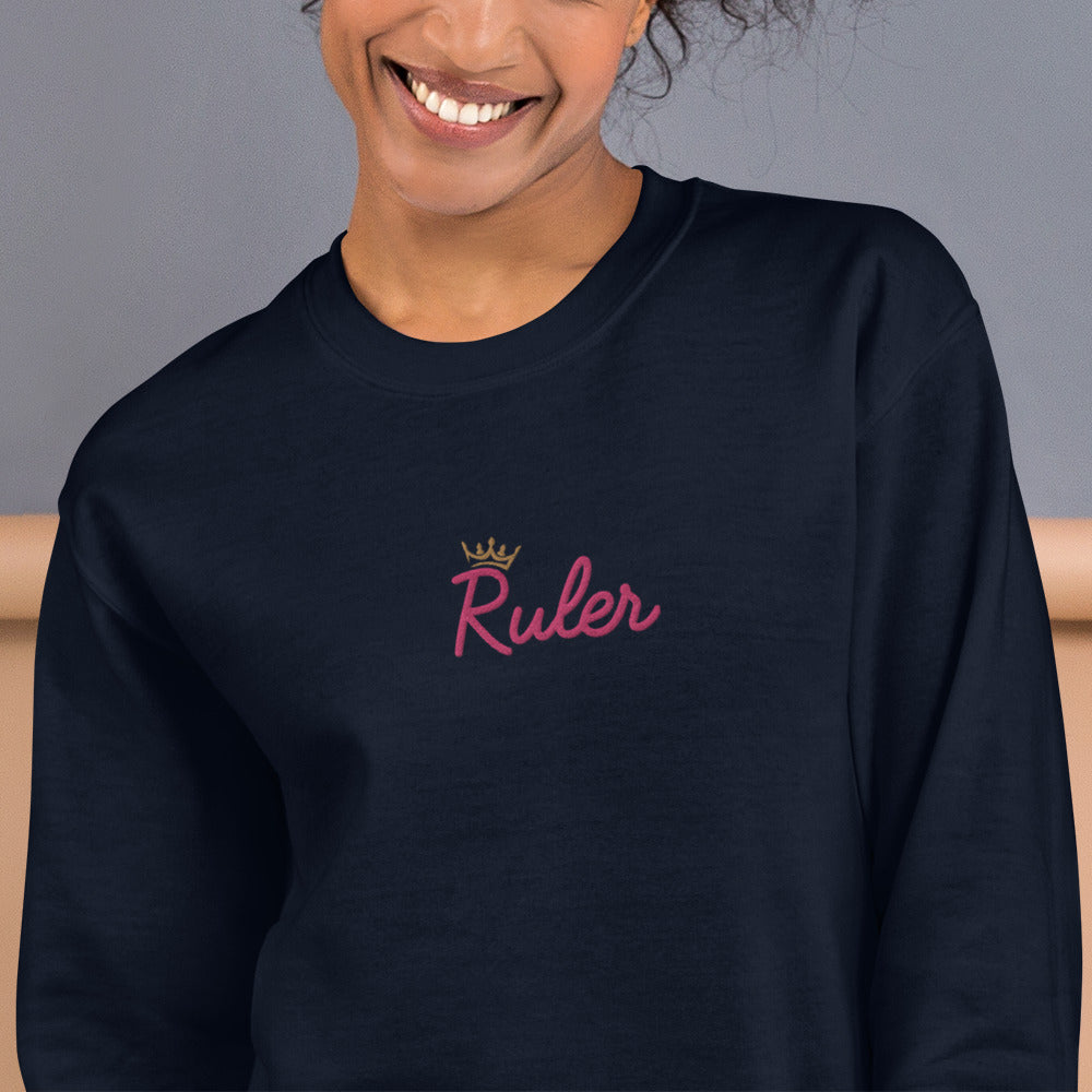 Ruler Sweatshirt One Word Embroidered Her Highness Pullover Crewneck