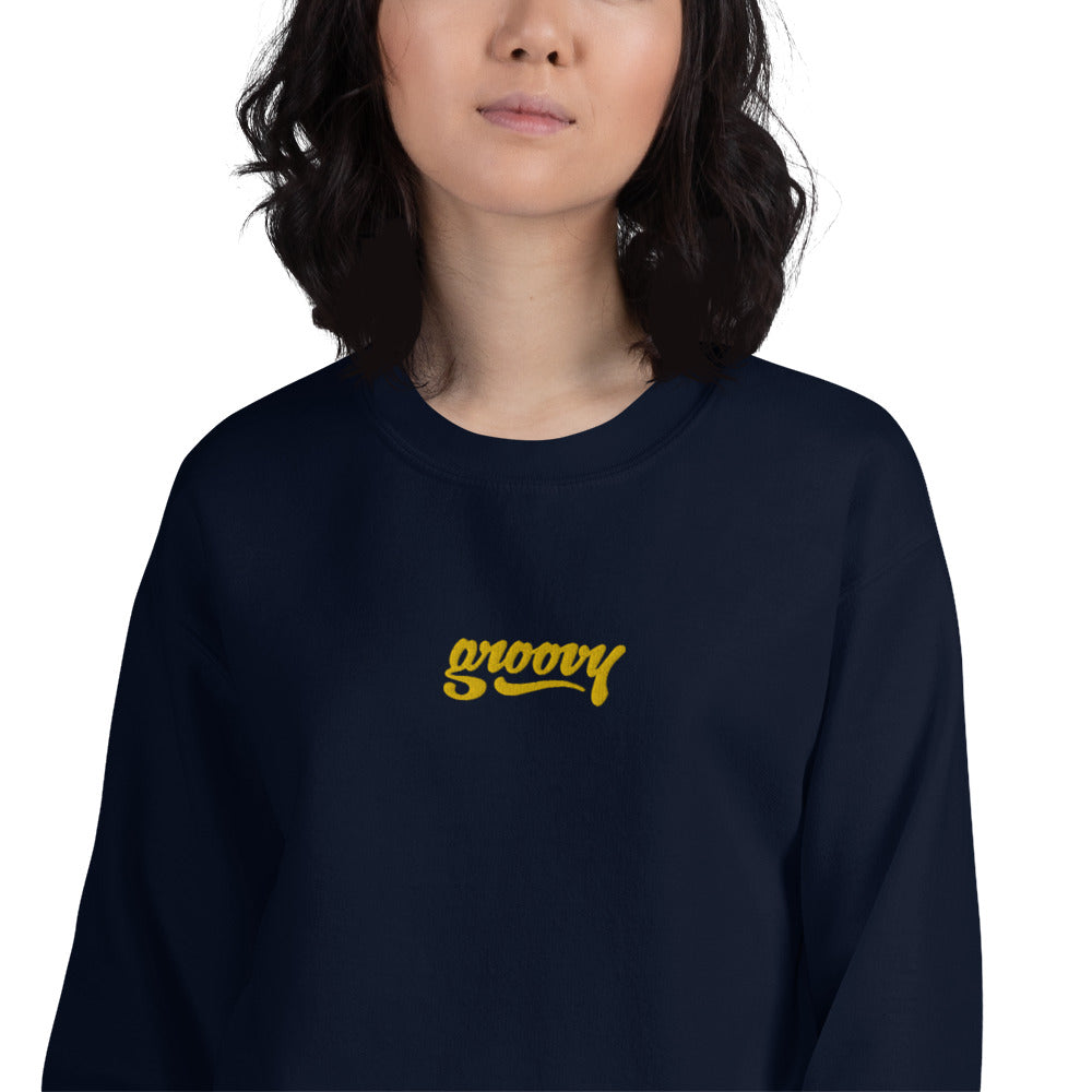 Groovy Sweatshirt Embroidered Fashionable and Amazing Pullover Crewneck