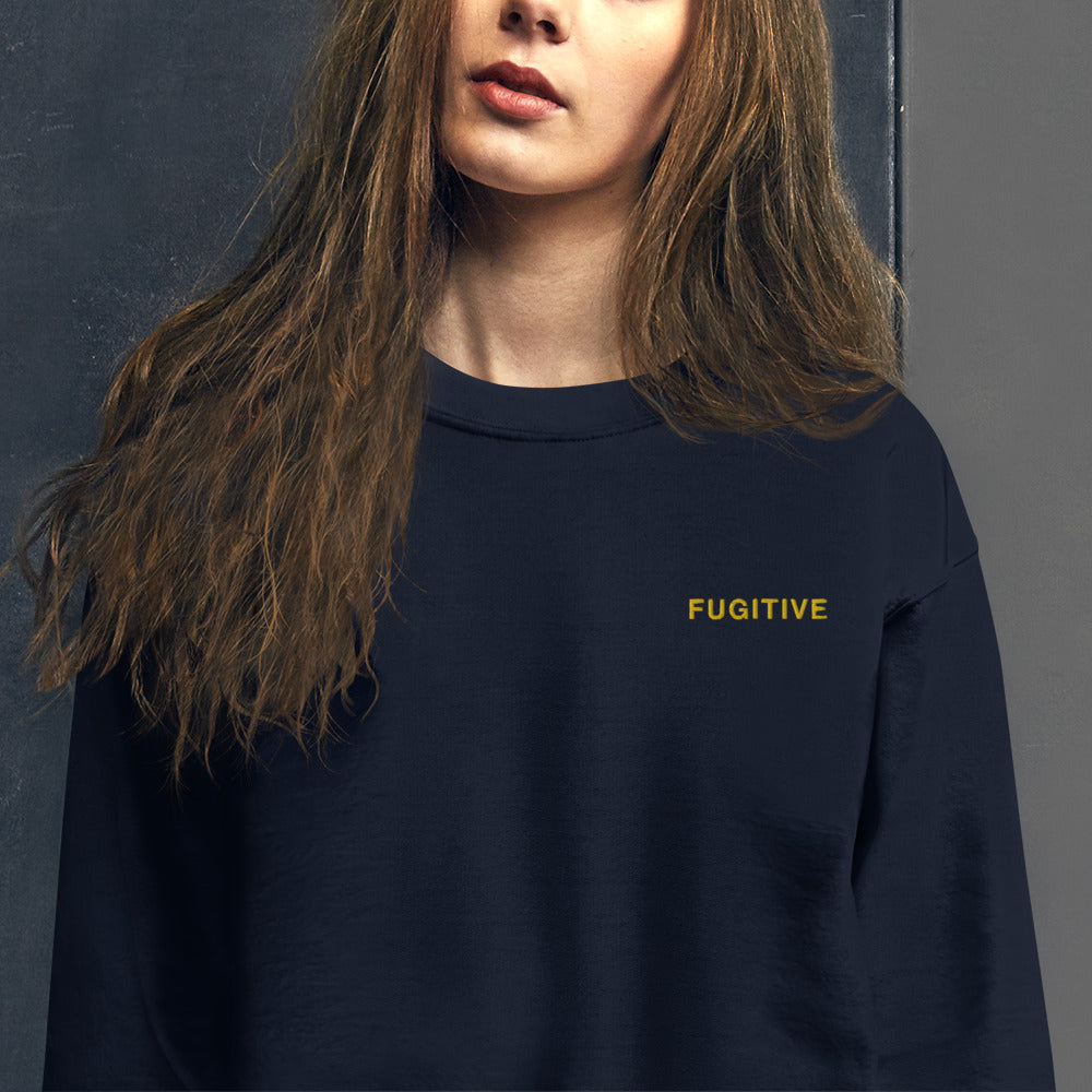 Fugitive Sweatshirt Embroidered Escapee Pullover Crewneck