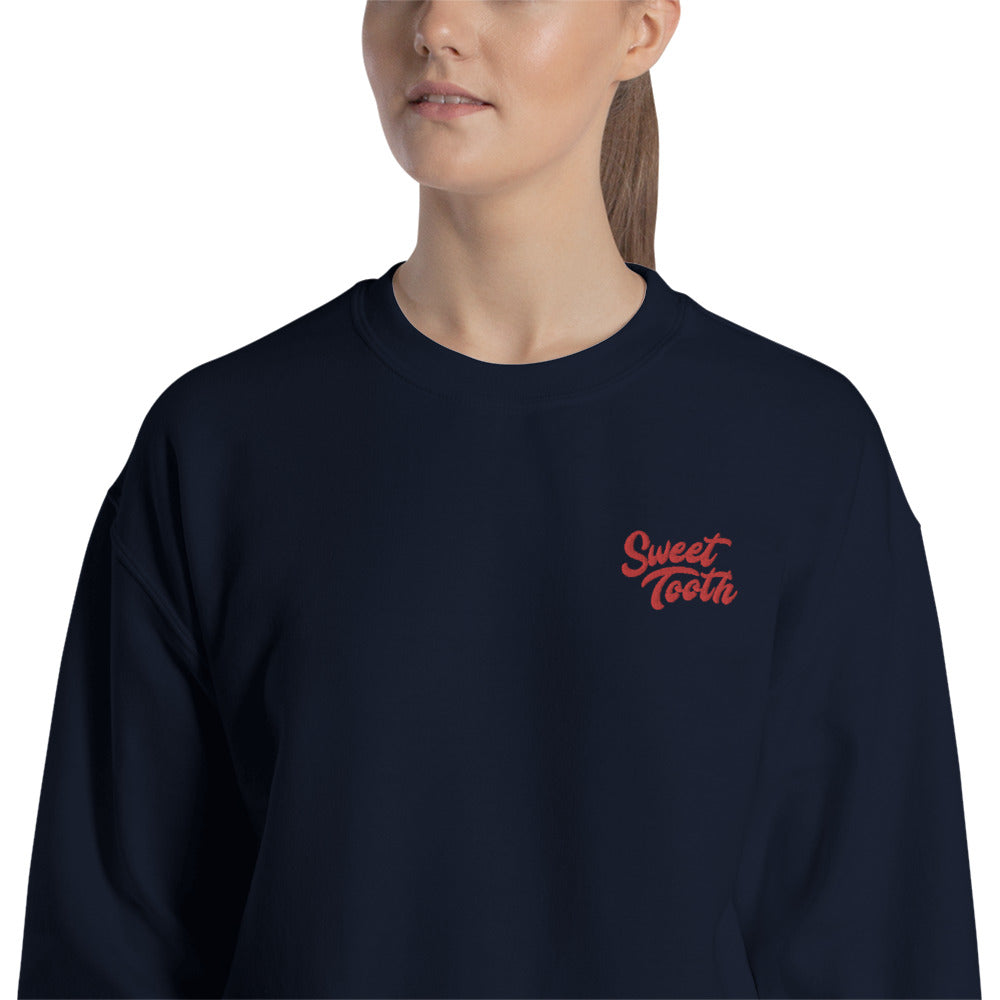 Sweet Tooth Sweatshirt Embroidered Sweets Lover Pullover Crewneck