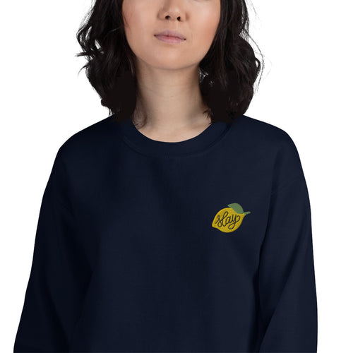 Lemon Slay Sweatshirt Embroidered Beyonce Inspired Pullover Crewneck