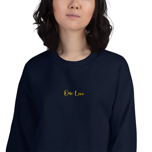 One Love Sweatshirt Embroidered 1 Love Pullover Crewneck