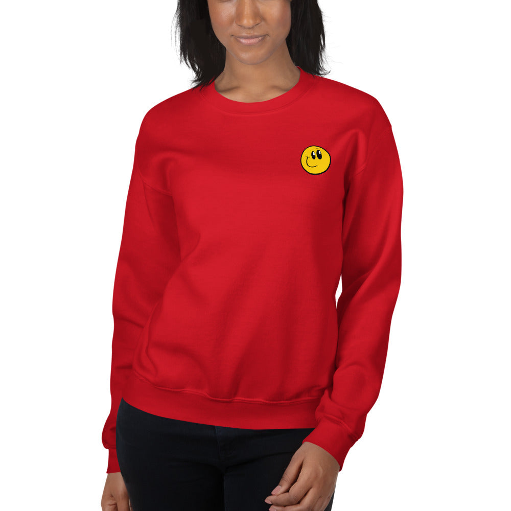 Happy face Emoji Pullover Crewneck Sweatshirt for Women