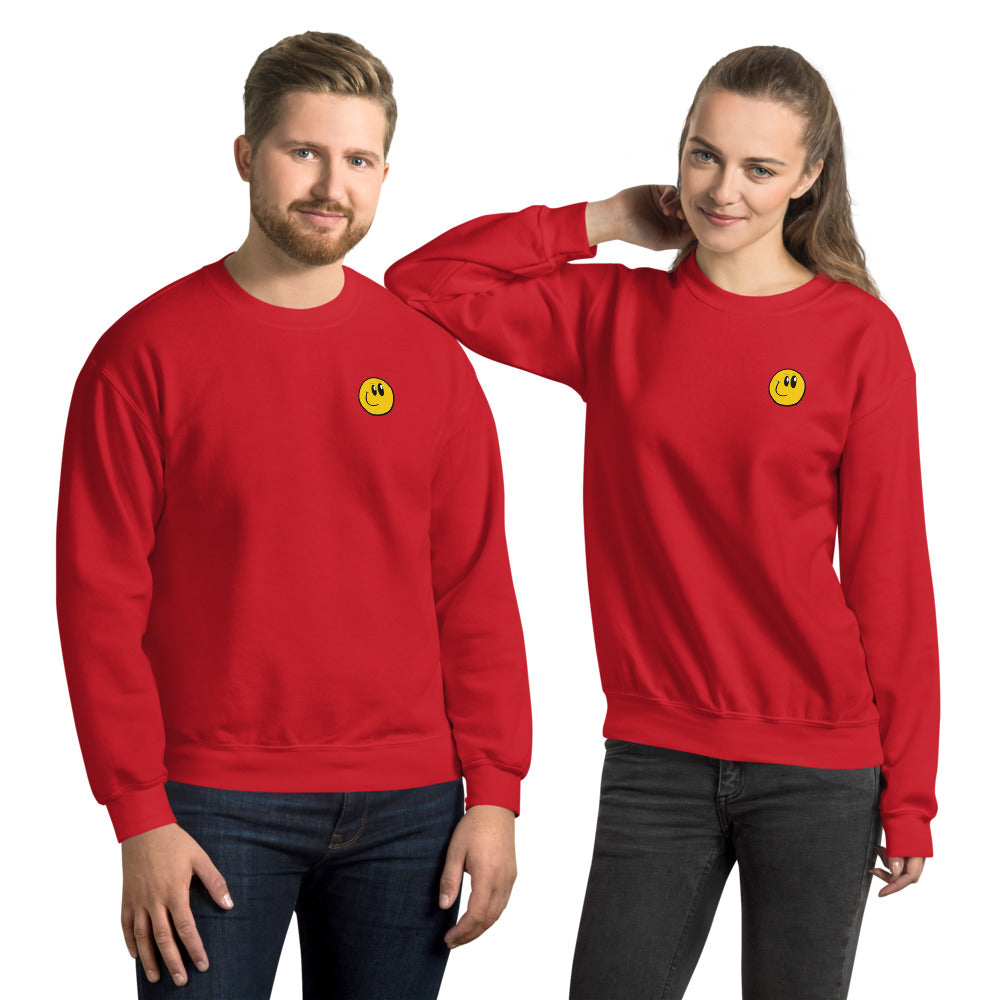 Happy face Emoji Pullover Crewneck Sweatshirt for Women