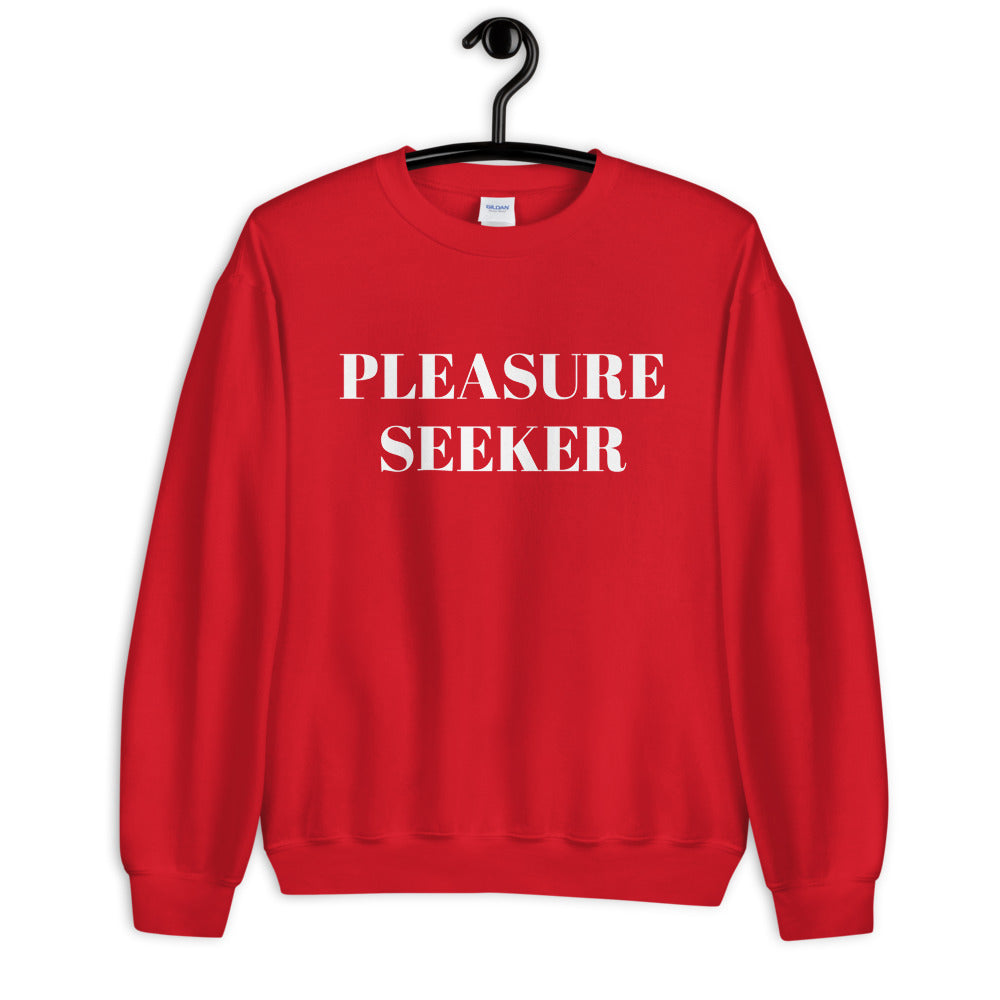 Pleasure Seeker Sweatshirt | Red Crew Neck Pleasure Seeker Pullover for Women