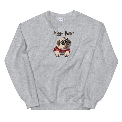 Puggy Potter Sweatshirt Cute Pug Harry Potter Pullover Crewneck