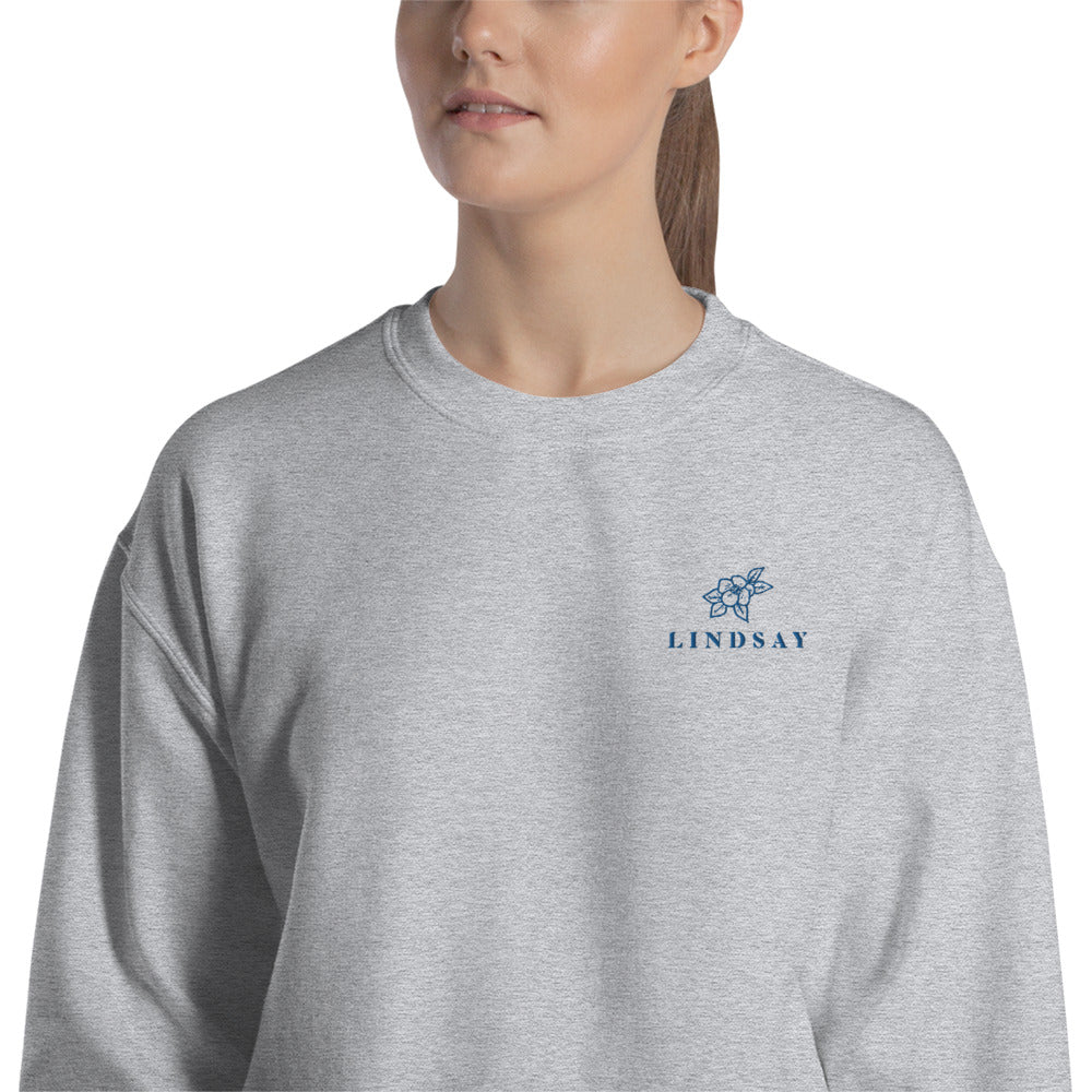 Lindsay Sweatshirt | Personalized Name Embroidered Pullover Crewneck
