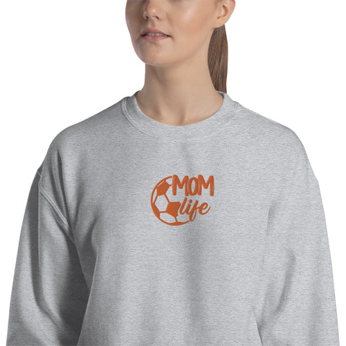 Soccer Mom Life Embroidered Pullover Crewneck Sweatshirt