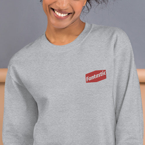 One Word Fantastic Custom Embroidered Pullover Crewneck Sweatshirt