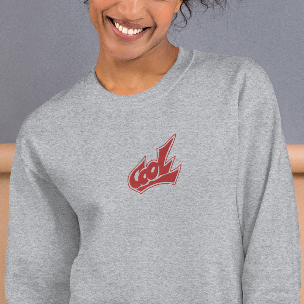 Cool Sweatshirt Embroidered One Word Pullover Crewneck