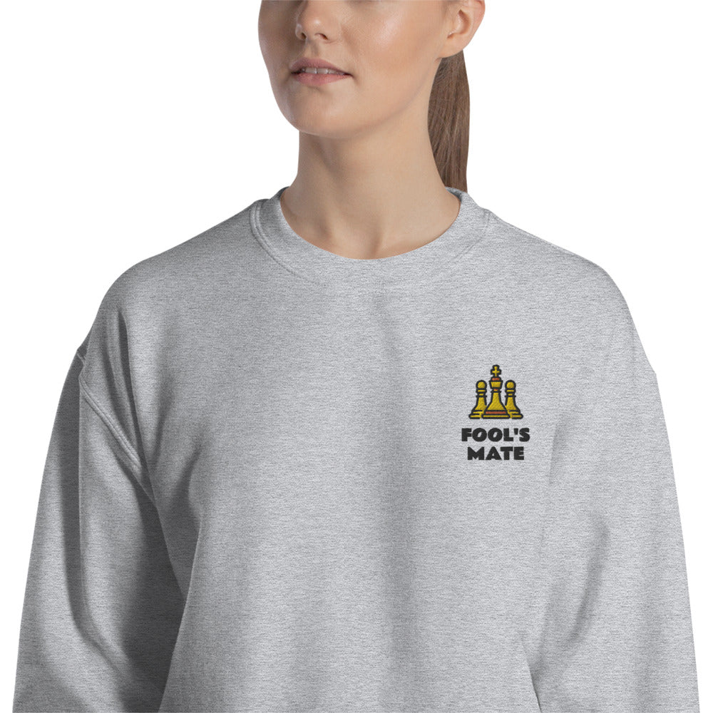 Fool's Mate Sweatshirt Embroidered Chess Pullover Crewneck