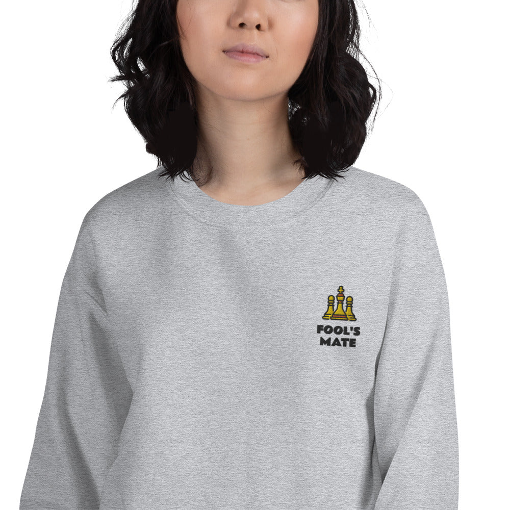 Fool's Mate Sweatshirt Embroidered Chess Pullover Crewneck