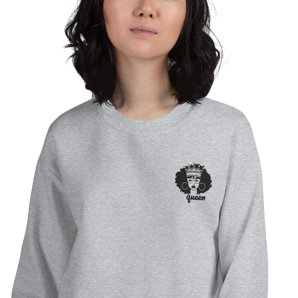 Afro Queen Sweatshirt Embroidered Afro Princess Pullover Crewneck