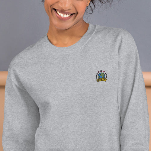 Love Mother Earth Sweatshirt Embroidered Earth Day Pullover Crewneck