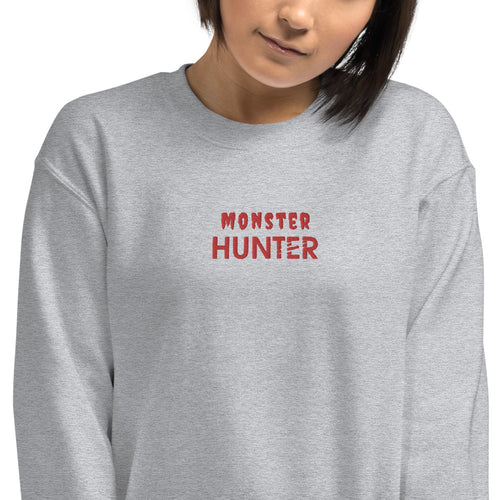 Monster Hunter Sweatshirt Embroidered Hunter Pullover Crewneck