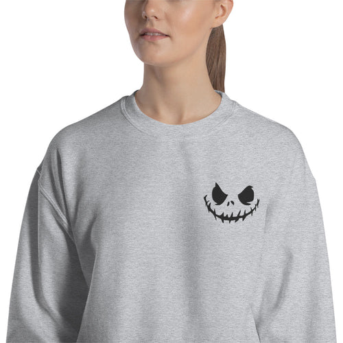 Evil Jack Sweatshirt Embroidered Halloween Pullover Crewneck