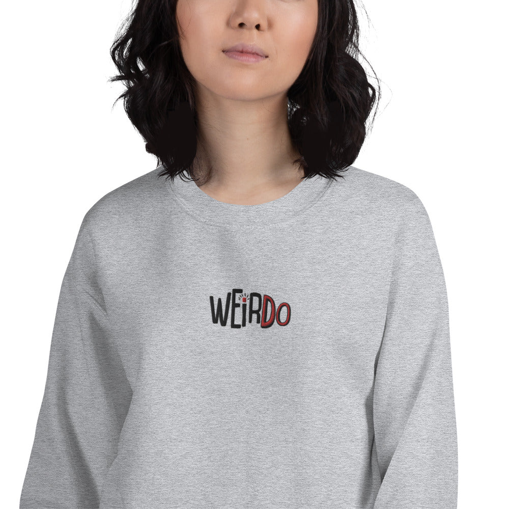 Weirdo Embroidered Women's Pullover Crewneck Sweatshirt
