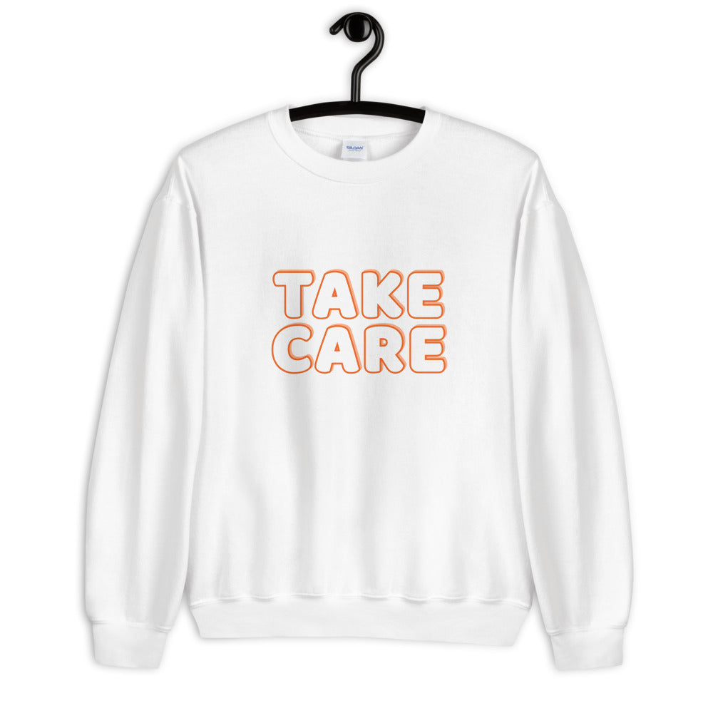 Take Care Sweatshirt | Self Care Message Crew Neck for Women