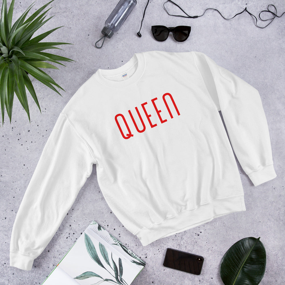 Queen Crewneck | One Word Crew Neck Pullover Sweatshirt