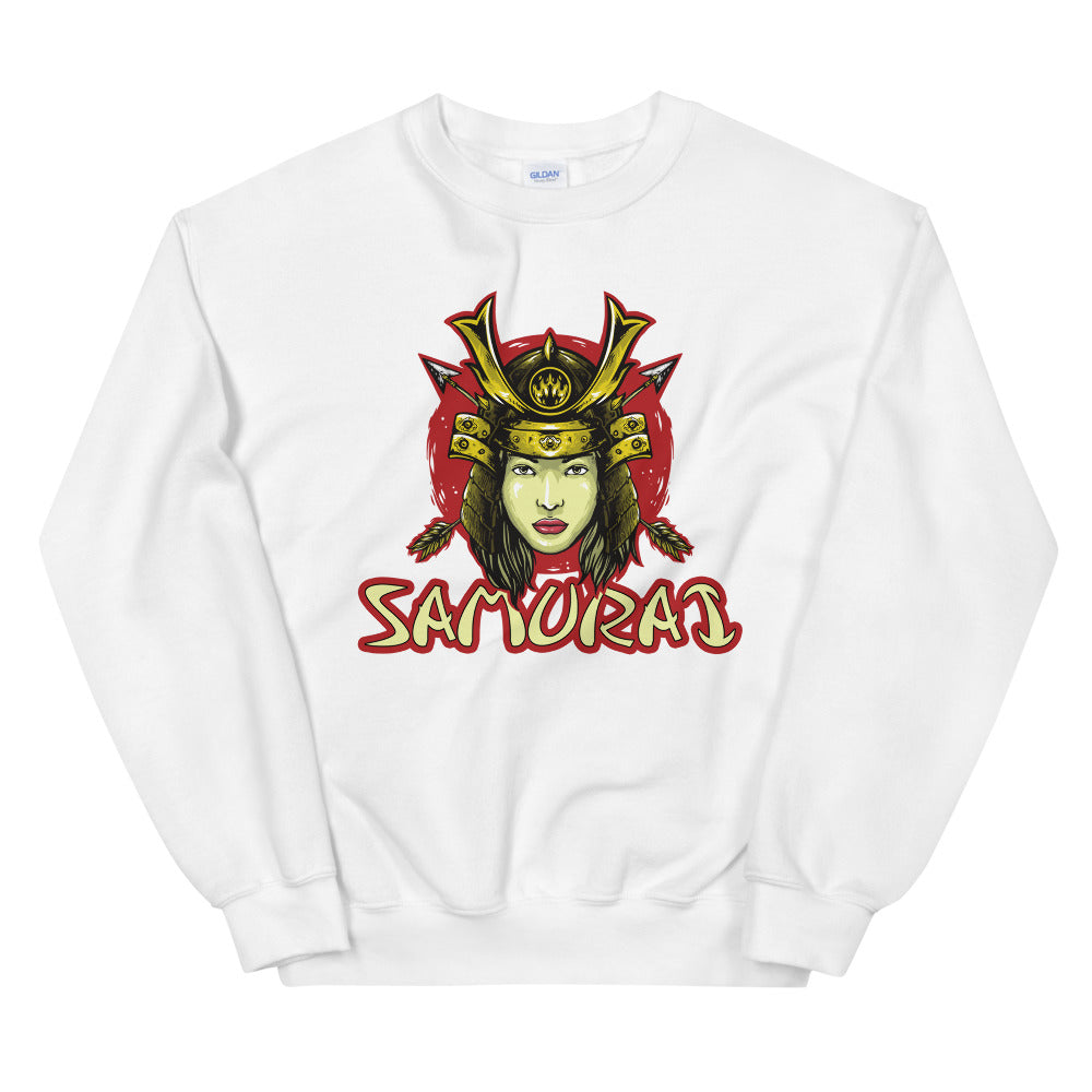 Female Japanese Samurai Graphic Crewneck Sweatshirt for Women