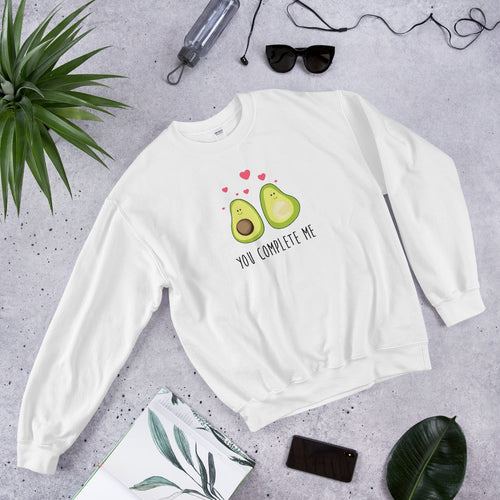 Avocado Sweatshirt | Cute You Complete Me Pullover Crewneck for Women