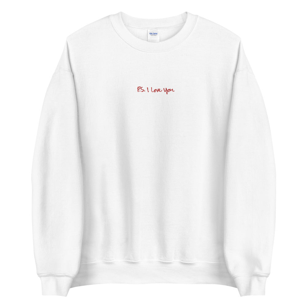 P.S. I Love You Sweatshirt Embroidered Cute Pullover Crewneck
