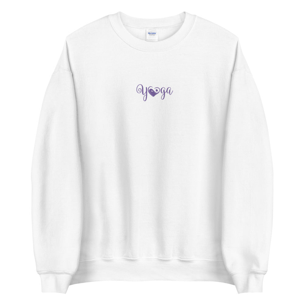 Yin Yang Yoga Embroidered Pullover Crewneck Sweatshirt