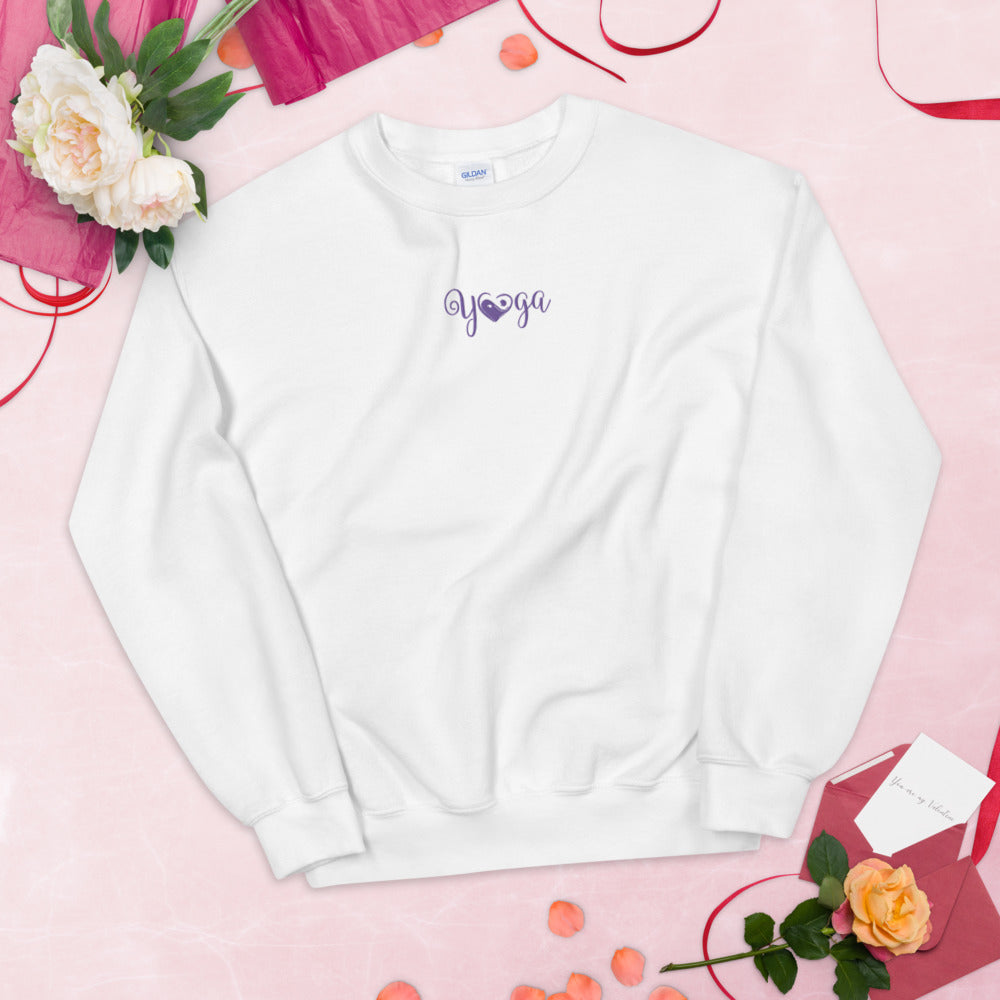 Yin Yang Yoga Embroidered Pullover Crewneck Sweatshirt