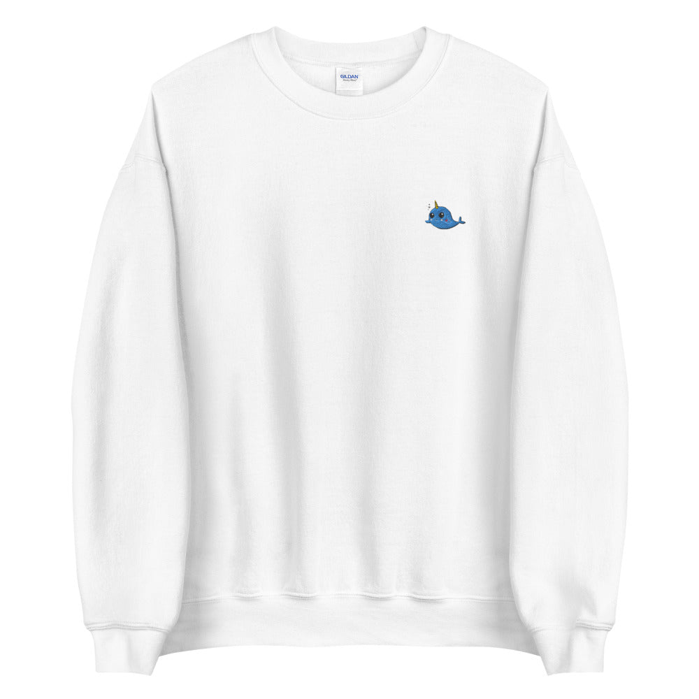 Narwhals Sweatshirt Cute Embroidered Unicorn's Horn Whale Crewneck