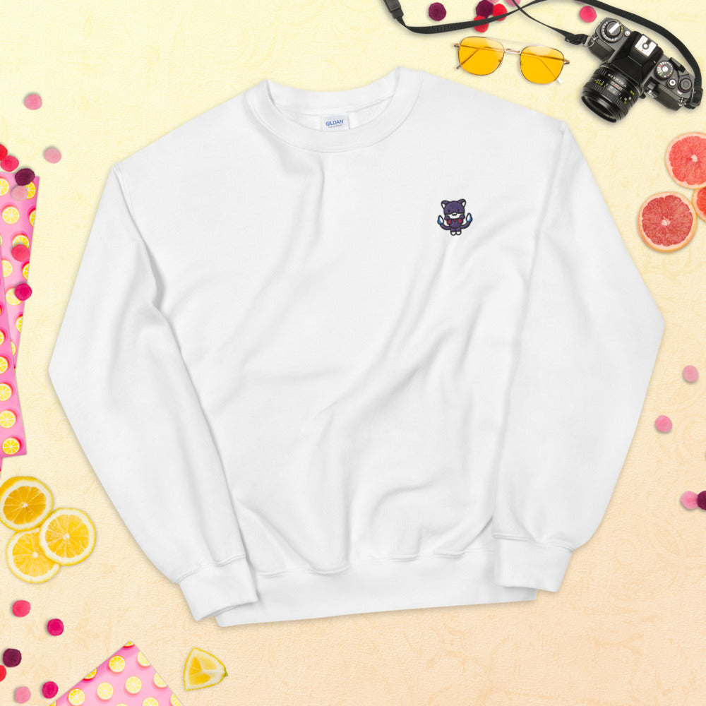 Nekomata Sweatshirt Embroidered Japanese folklore Yokai Crewneck