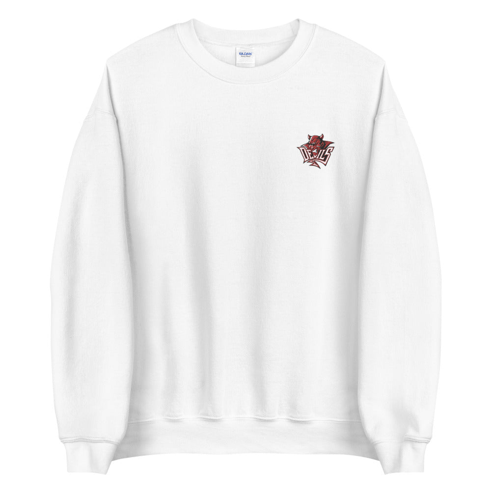 Devils Sweatshirt Embroidered Hellboy Pullover Crewneck