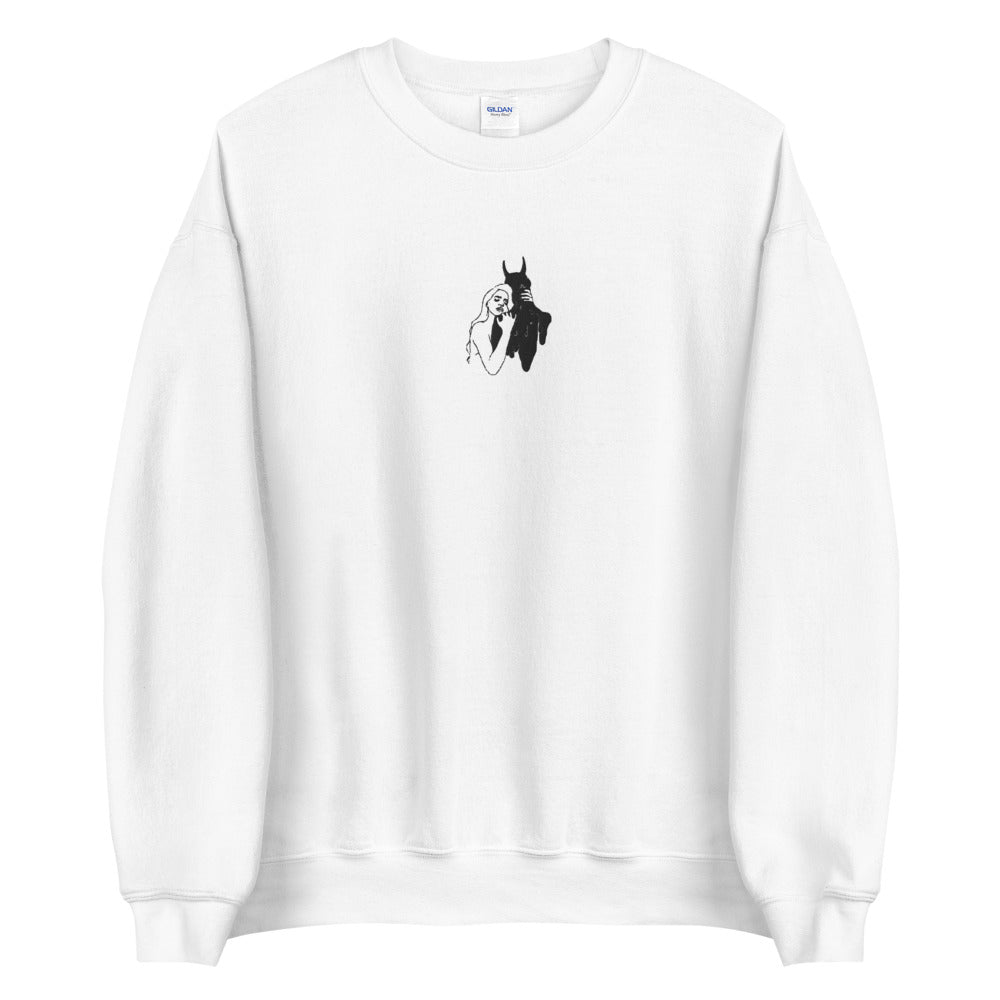 Fell in Love With The Devil Sweatshirt Embroidered Pullover Crewneck