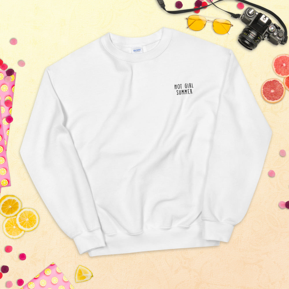 Hot Girl Summer Sweatshirt Embroidered Summer Pullover Crewneck