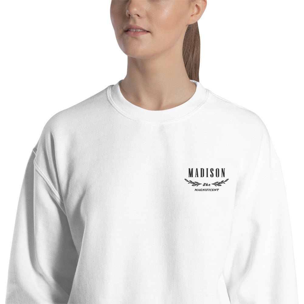 Madison Sweatshirt | Personalized Name Embroidered Pullover Crewneck