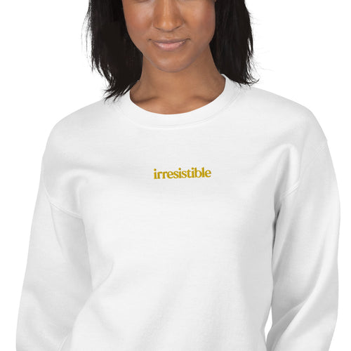 Irresistible Embroidered Pullover Crewneck Sweatshirt for Women