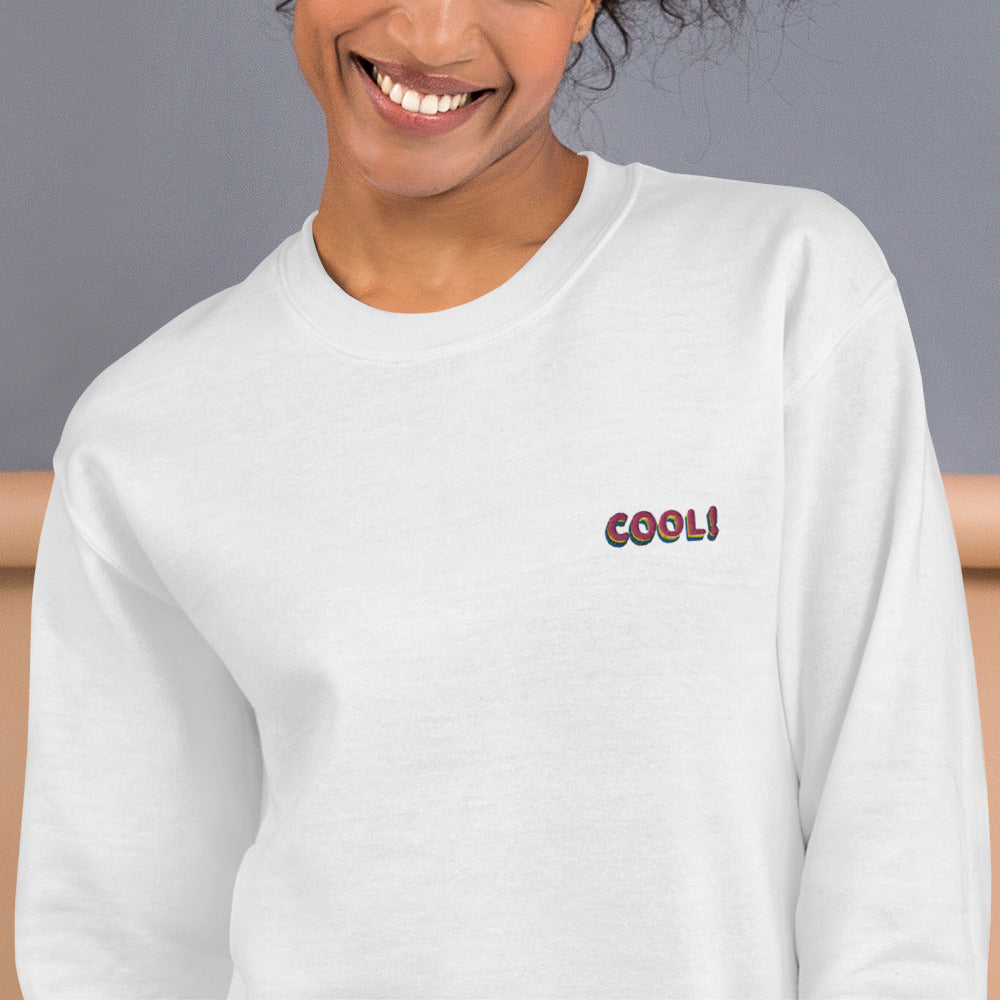 Cool Embroidered Pullover Crewneck Sweatshirt for Women