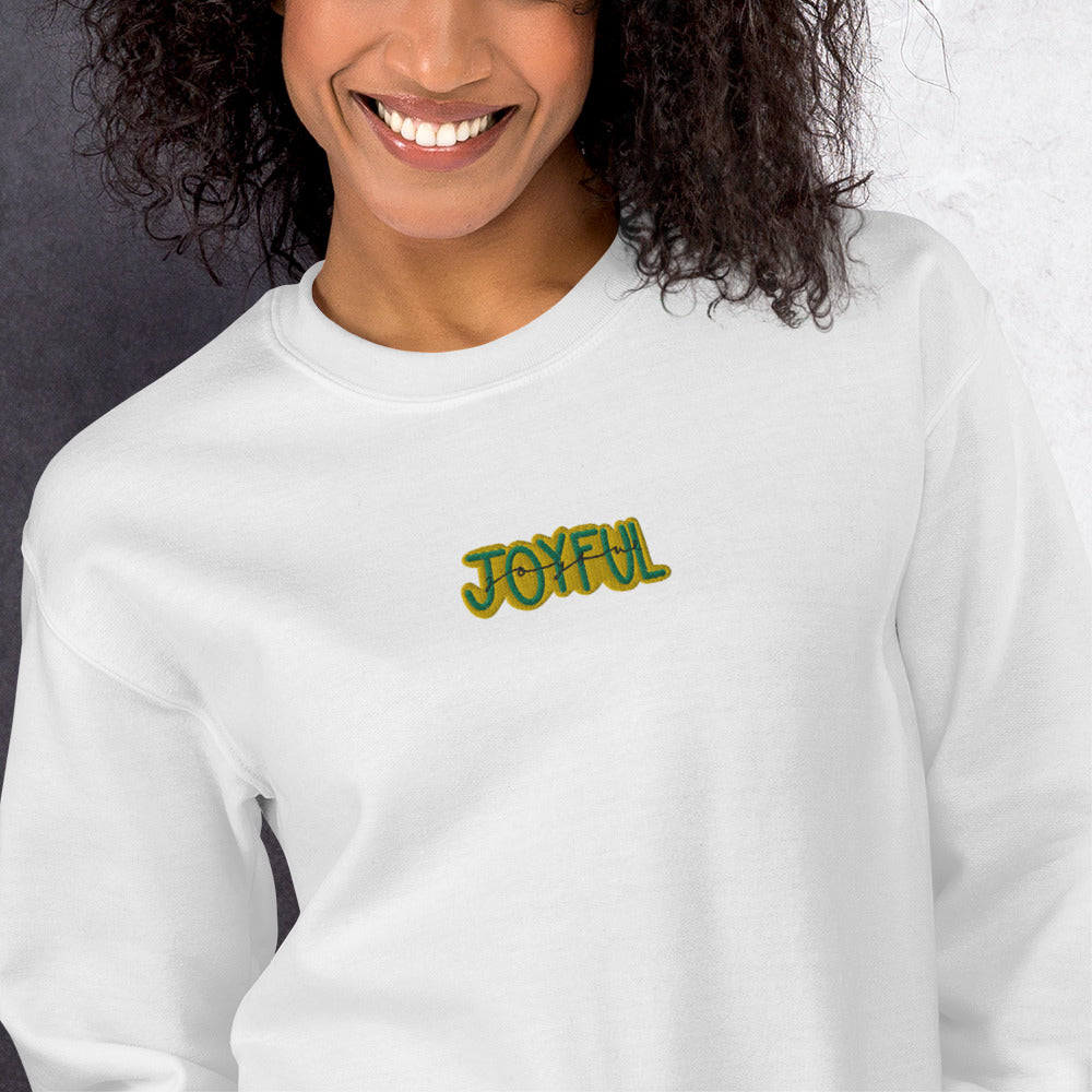 Joyful Joyful Custom Embroidered Pullover Crewneck Sweatshirt