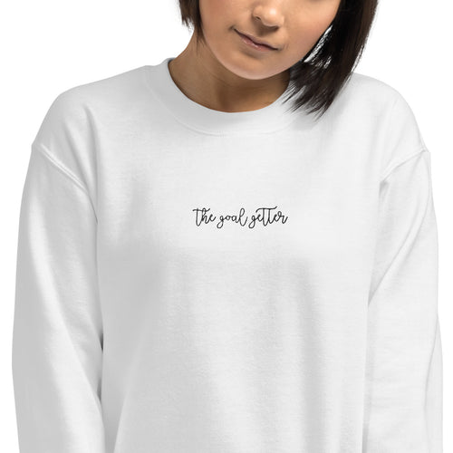 The Confident Goal Getter Girl Embroidered Crewneck Sweatshirt