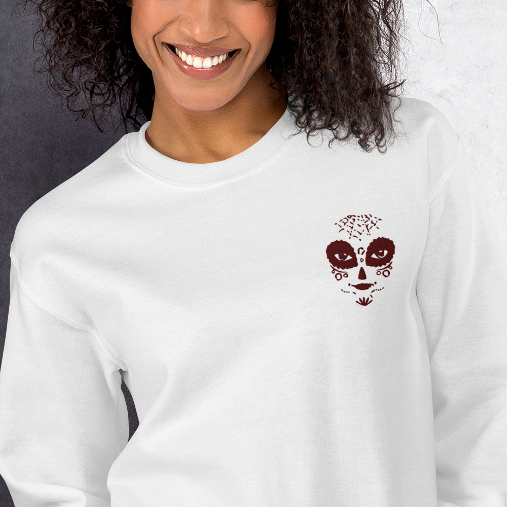 Day of The Dead Sweatshirt Embroidered Pullover Crewneck For Women