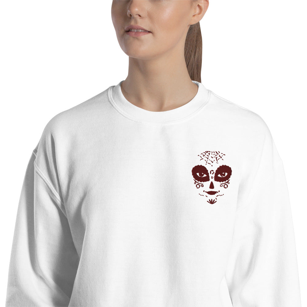 Day of The Dead Sweatshirt Embroidered Pullover Crewneck For Women