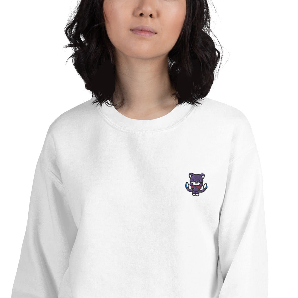 Nekomata Sweatshirt Embroidered Japanese folklore Yokai Crewneck