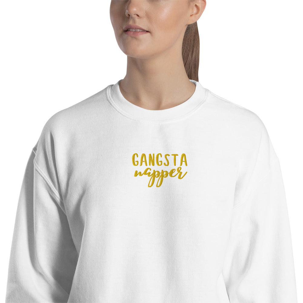 Gangsta Napper Sweatshirt Embroidered Nap Lover Pullover Crewneck